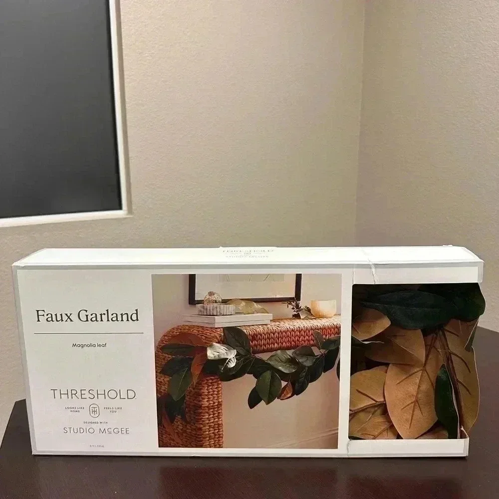NWT STUDIO MCGEE 6Ft Faux Magnolia Leaf Garland‎